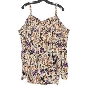 Torrid Top Cold Shoulder Boho Cottage Coastal Grandma Romantic Feminine 6 6X